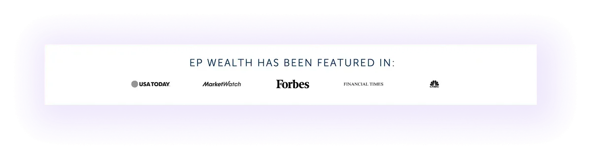 Media features block on a financial advising services website